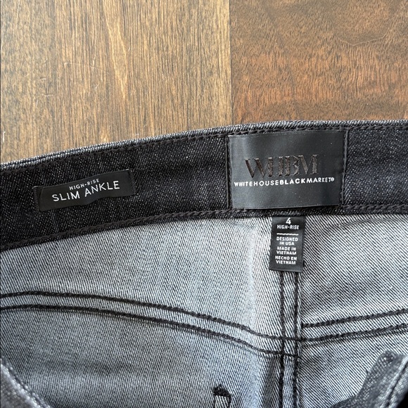 White House Black Market -  High-Rise Slim Ankle Jeans with adorable buttons! - Picture 3 of 7